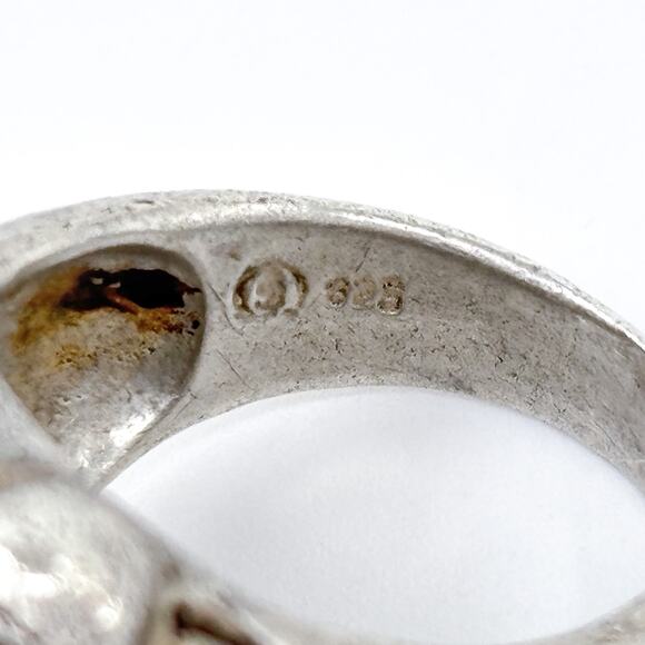 Vintage Shube Sterling Silver 925 Cross Skulls Biker Ring Size 10 - Picture 7 of 10